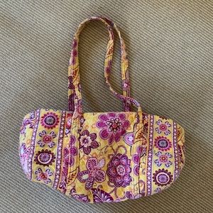 Vera Bradley Duffle Bag Yellow Pink Floral Pattern Weekend Bag